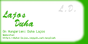 lajos duha business card